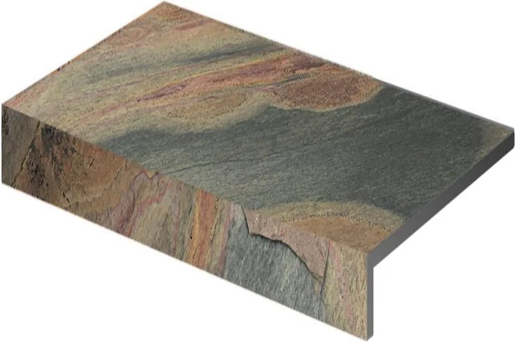 Piastrella coprigradino per scale ECODADO+ Roccia multicolore L 15 x H 4 cm, Sp. 9 mm 8 pezzi