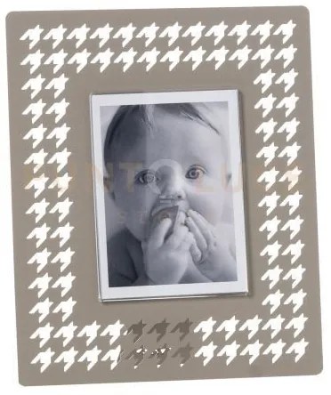 Portafoto di design pied de poule piccolo sabbia in ferro e polimet...