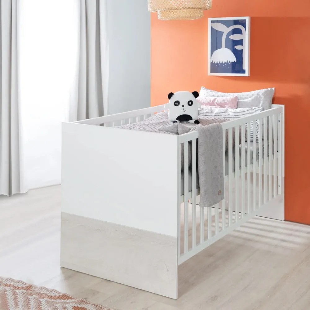 Lettino bianco e grigio chiaro 70x140 cm Julia - Roba