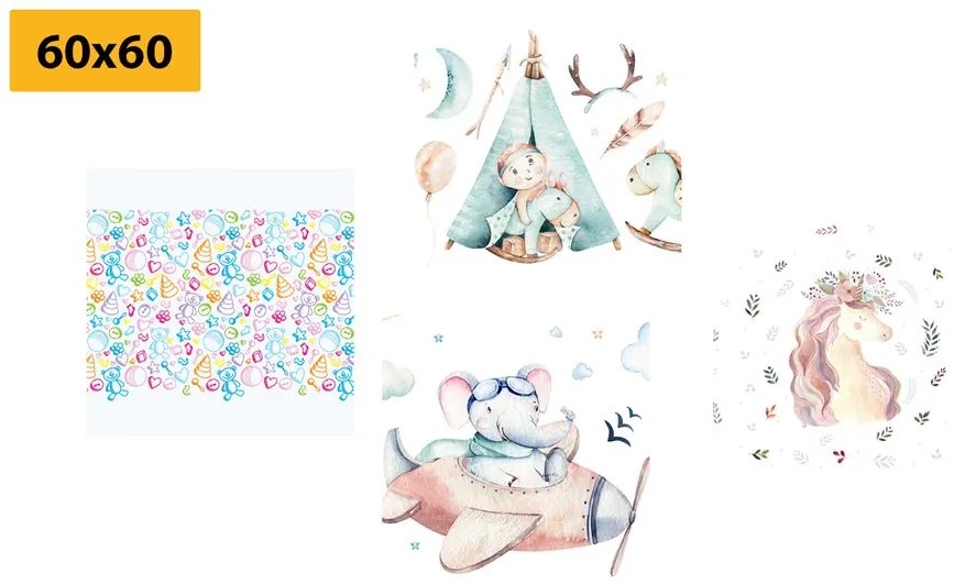 Set di quadri – Per bambini in colori pastello