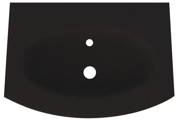 Lavabo a incasso semicerchio Vague H 1.5 cm in vetro nero