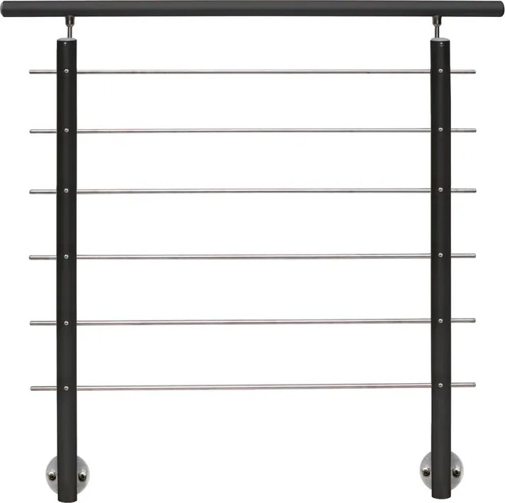 Balaustra in kit AX3 in alluminio argento, corrimano in alluminio grigio antracite, L 150 cm fissaggio a parete