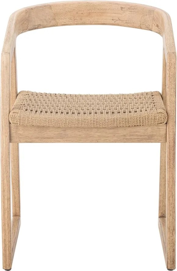 Sedia da pranzo di colore naturale in legno di cauciù massiccio Serrone – Bloomingville