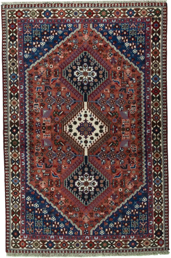 Yalameh Tappeto 100x150 Rosso (Iran) Annodato A Mano