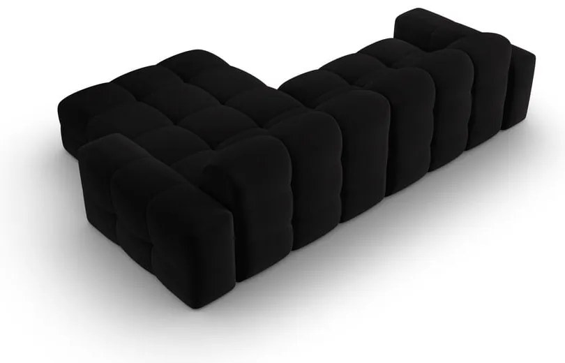 Divano angolare in velluto nero (angolo destro) Kendal - Micadoni Home