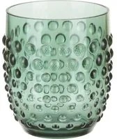 Bicchiere acqua verde gocce in plastica 430 ml Dotted