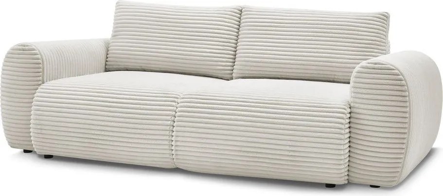 Divano color crema allungabile con rivestimento in velluto a coste 257 cm Lucien – Bobochic Paris