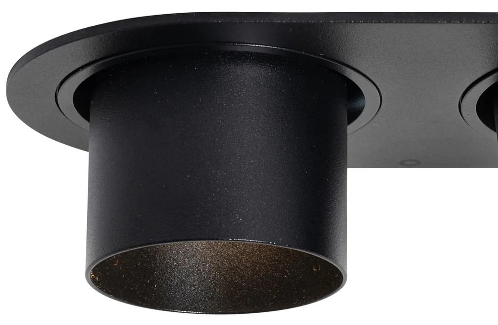 Faretto da incasso nero GU10 50mm 2 luci - Installa