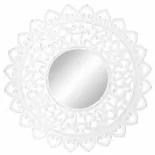 Specchio da parete DKD Home Decor Cristallo Bianco Mandala Legno MDF Decapaggio (90 x 2,5 x 90 cm)
