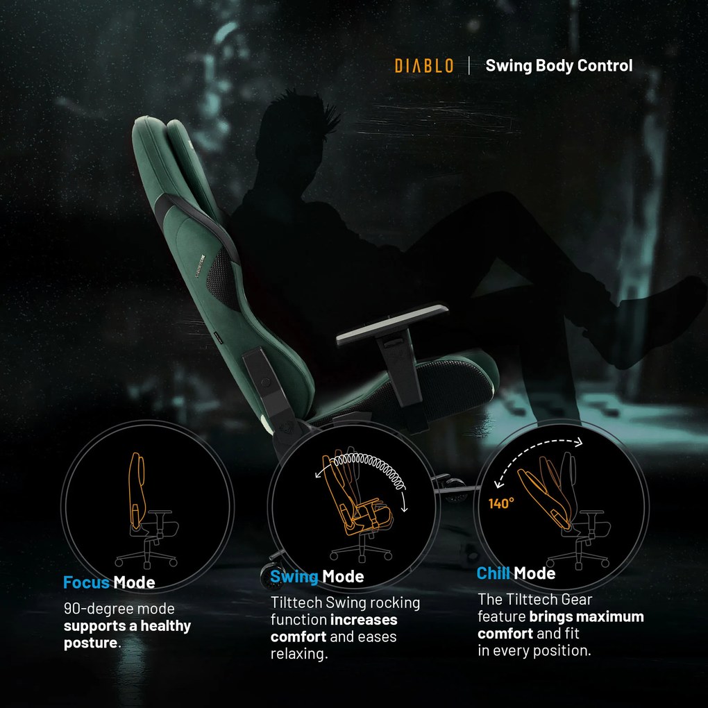 Sedia da gaming Diablo X.One Prime Forest Green Normal Size