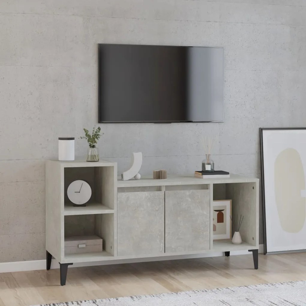 Mobile per tv grigio cemento 100x35x55 cm legno multistrato