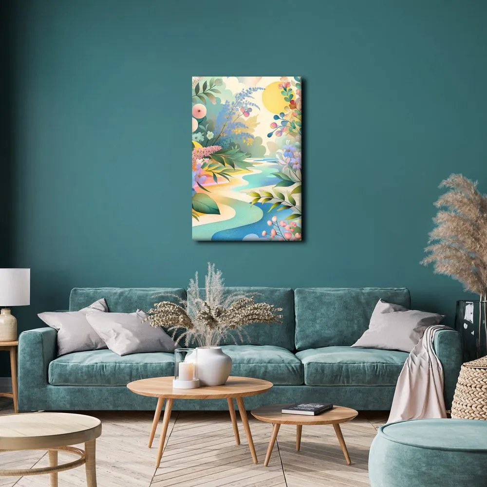Quadro su tela – Paesaggio floreale