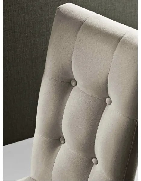 Sedia per cucina in tessuto alcantara Beige DOUGLAS set 2 pezzi