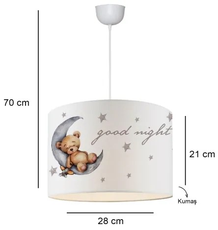Lampadario per cameretta CANDY 1xE27/40W/230V bianco/marrone