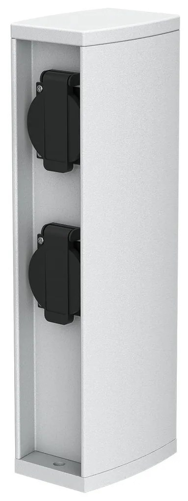 Colonnina con Prese elettriche da Giardino 30cm IP54 Alluminio - Bianca