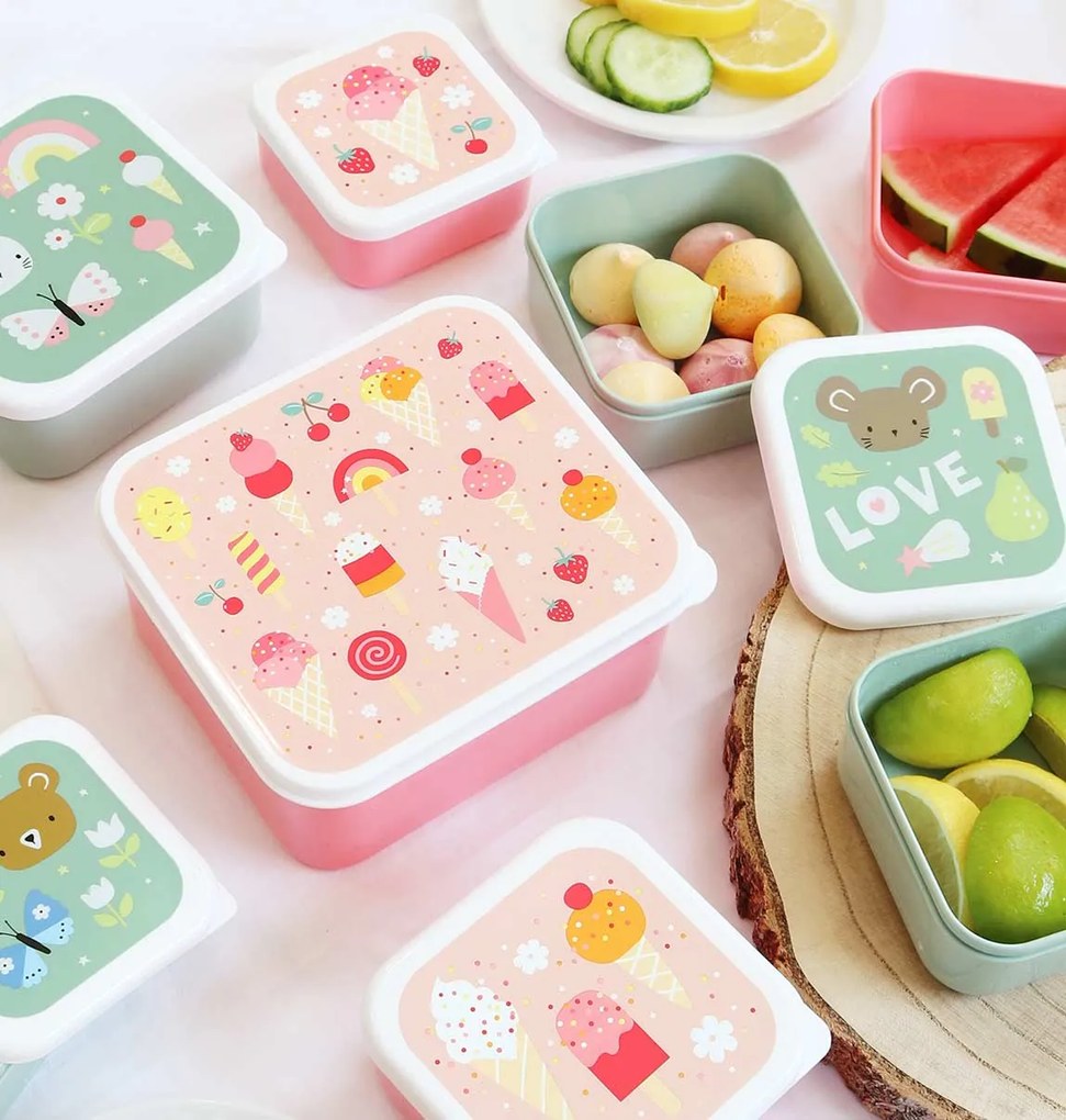 A Little Lovely Company - set di quattro scatole merenda - gelato