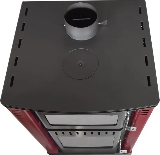 Stufa A Legna Con Forno 27,6Kw Termostufa boiler 38lt Elsa Rossa