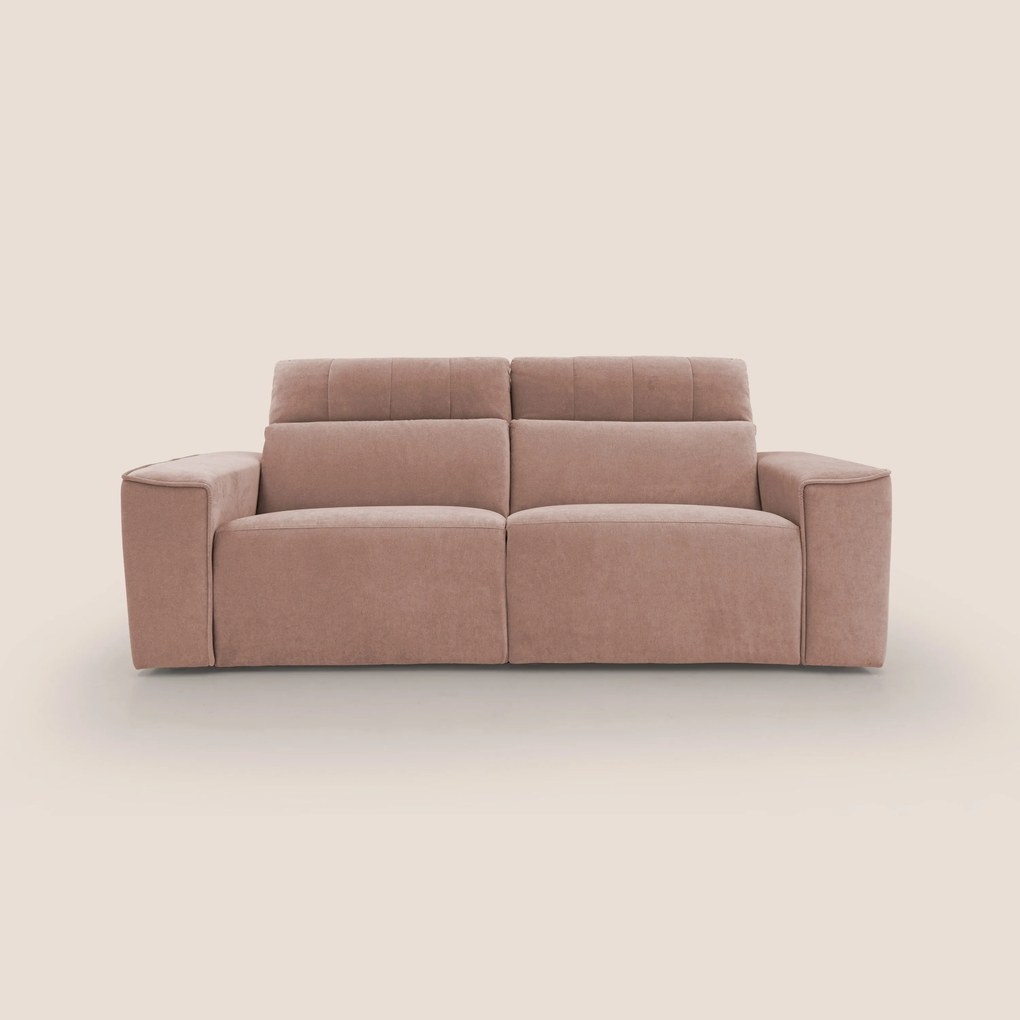 Clark Divano modulare con opzione relax elettrico in tessuto smacchiabile impermeabile T17 rosa