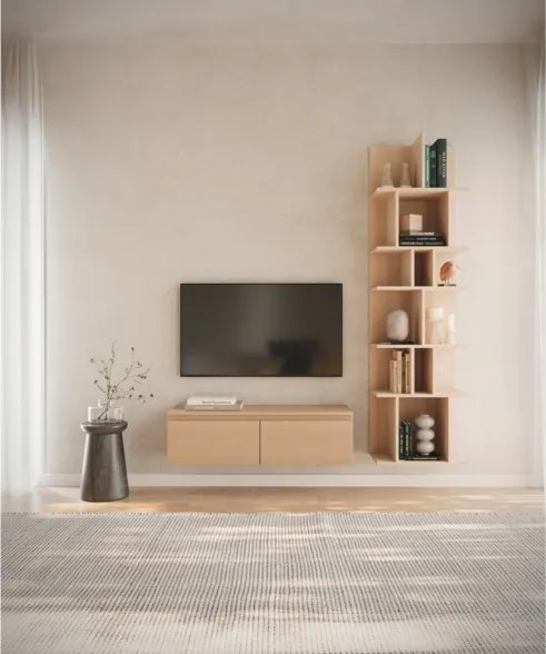 Mobile TV Sospeso 100 cm 2 Ante A Ribalta Rovere Lindberg Lume