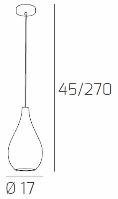 Sospensione Contemporanea Drop Metallo Cromo Vetro Cromo 1 Luce E14 D.17Cm