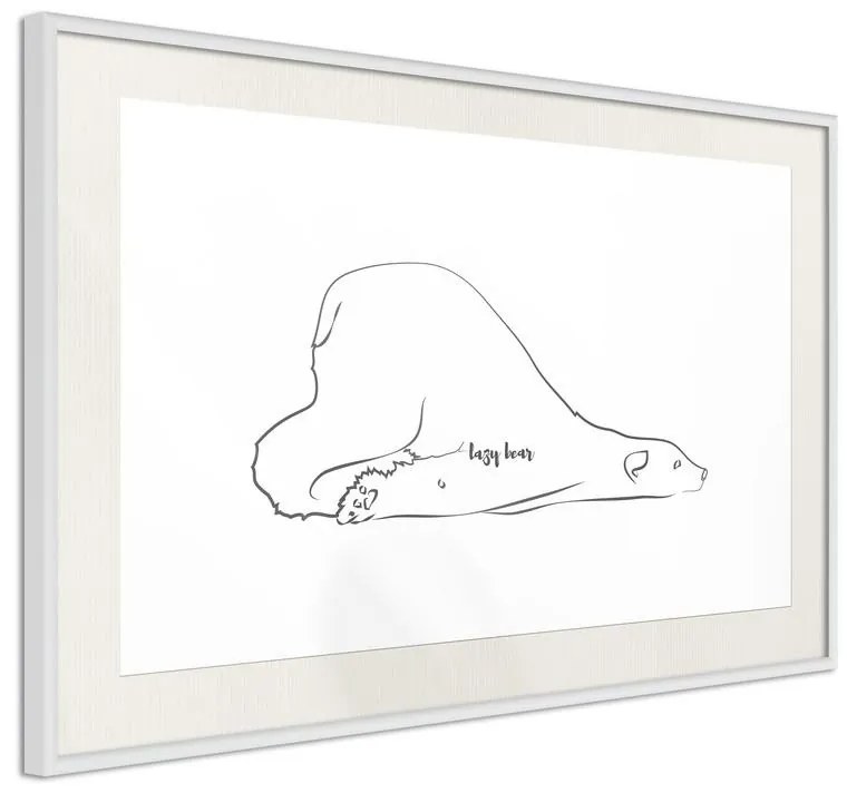 Poster  Resting Polar Bear  Cornice Quadri Cornice d'oro con passe-partout, Larghezza x Altezza Home decor 45x30