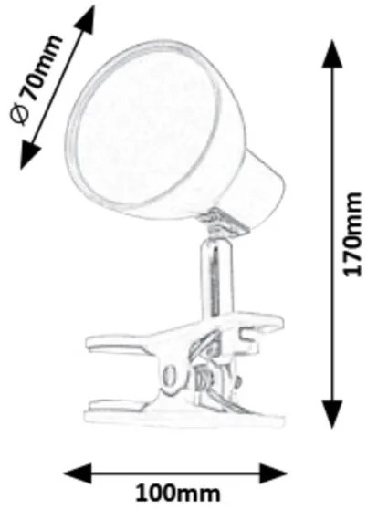 Rabalux 1478 - Lampada LED con Clip NOAH LED/5W/230V