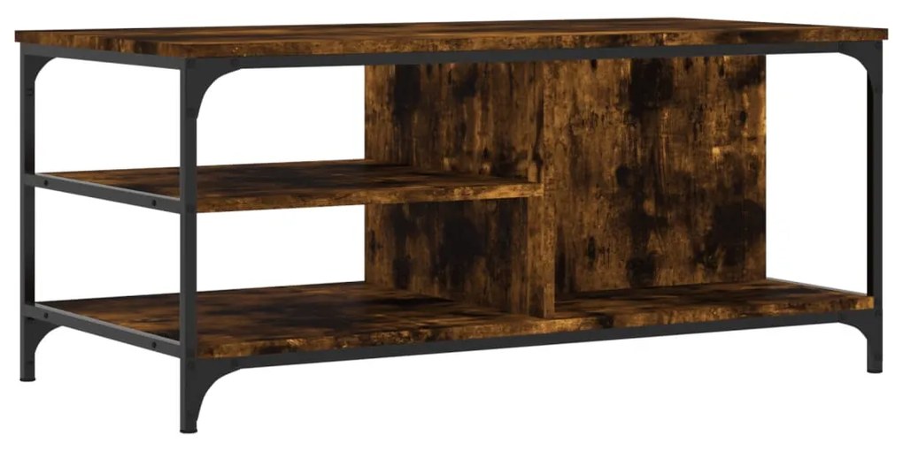 Tavolino da salotto rovere fumo 100x50x45 cm legno multistrato