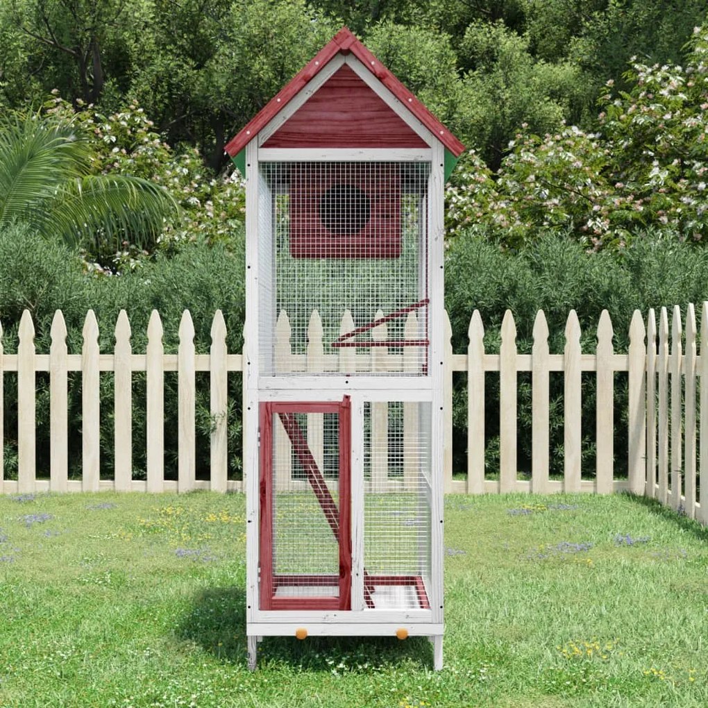 Casetta per uccelli moka 60x58,5x160 cm legno massello di pino