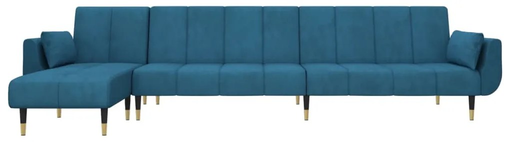 Divano letto a l blu 275x140x70 cm in velluto