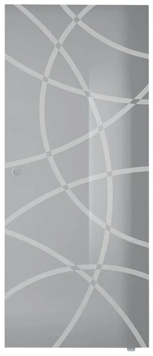 Anta per porta scorrevole Circle in vetro trasparente serigrafato, L 88 x H 215 cm spessore 8 mm, apertura reversibile