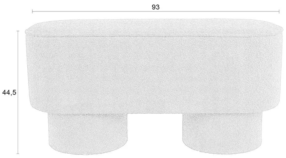 Panchina bianca con rivestimento in bouclé Marcos – White Label