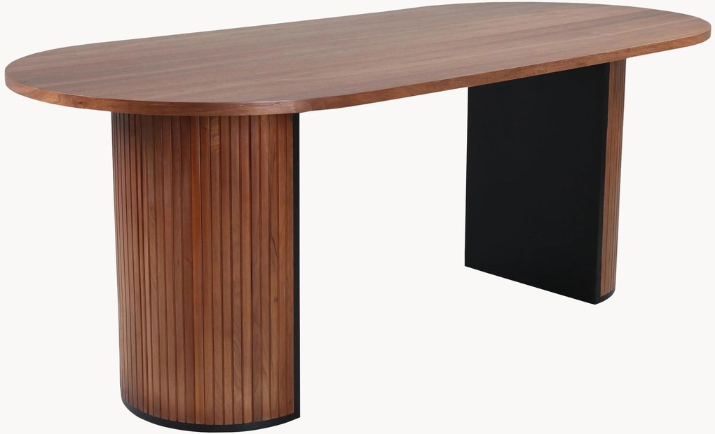 Tavolo ovale in legno Bianca, 200 x 90 cm