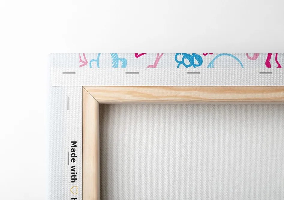 Stampa su tela – Giocattoli per bambini in colori pastello