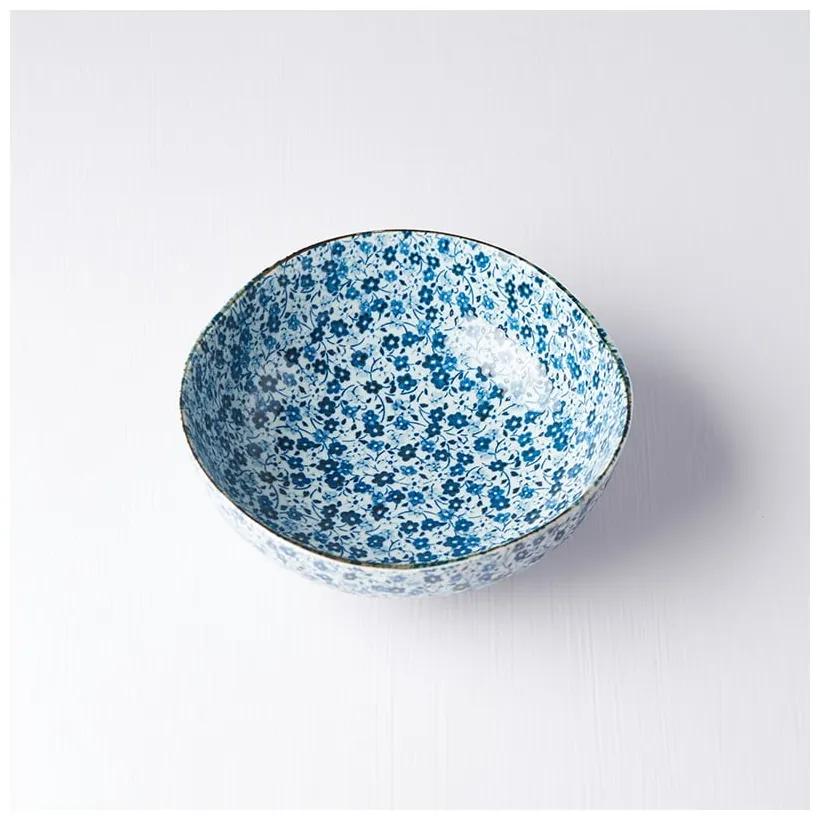Ciotola in ceramica blu e bianca, ø 17 cm Daisy - MIJ