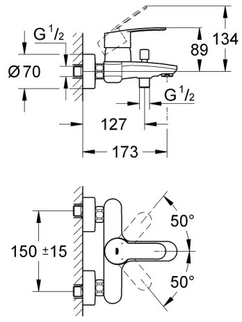 GROHE 33591002 - Miscelatore per vasca EUROSTYLE COSMOPOLITAN cromo lucido