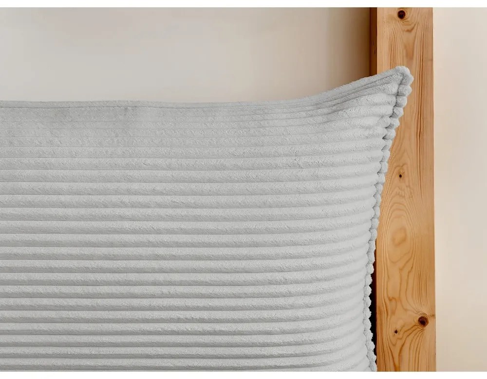 Letto matrimoniale in grigio chiaro imbottito con spazio contenitivo con griglia inclusa 160x200 cm Jade – Bobochic Paris