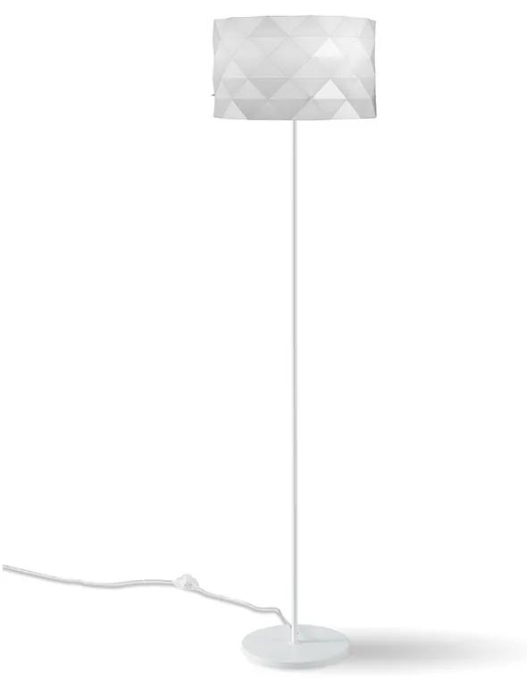 Lampada Da Terra Moderna 1 Luce Prisma In Polilux Bianco H153 Made In Italy