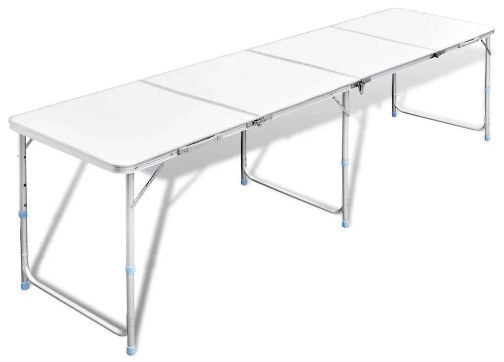 Tavolo da Campeggio Pieghevole Alluminio Regolabile 240x60 cm