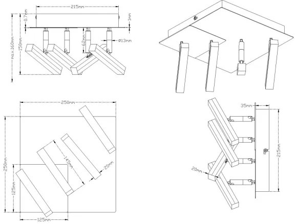Trio - Plafoniera LED OPIUM 4xLED/4,5W/230V