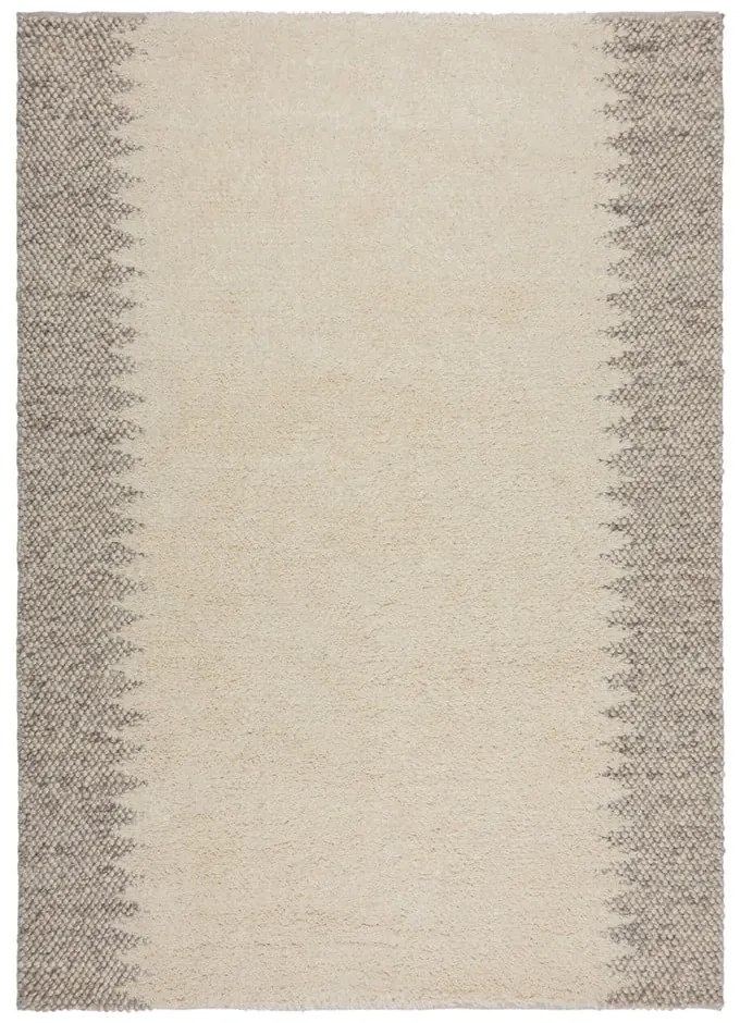 Tappeto crema tessuto a mano con lana 120x170 cm Minerals Border - Flair Rugs