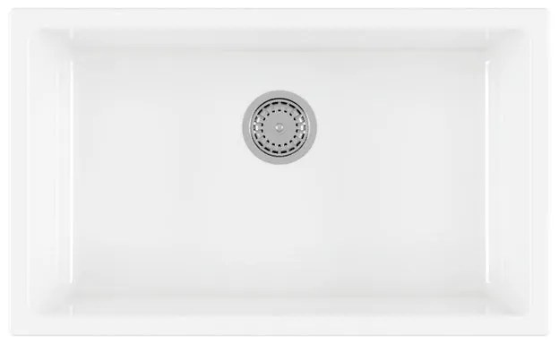 Lavello integrato 1 vasca GALASSIA Ceramica ceramica L 46 x L 76 cm bianco
