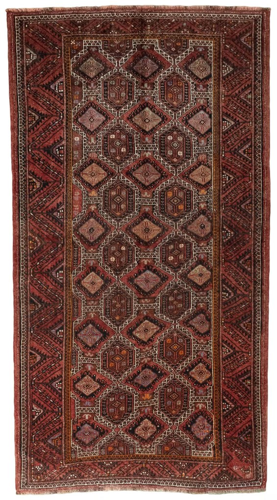 Kurdi Tappeto 290 x 160 Rosso (Iran) Annodato A Mano