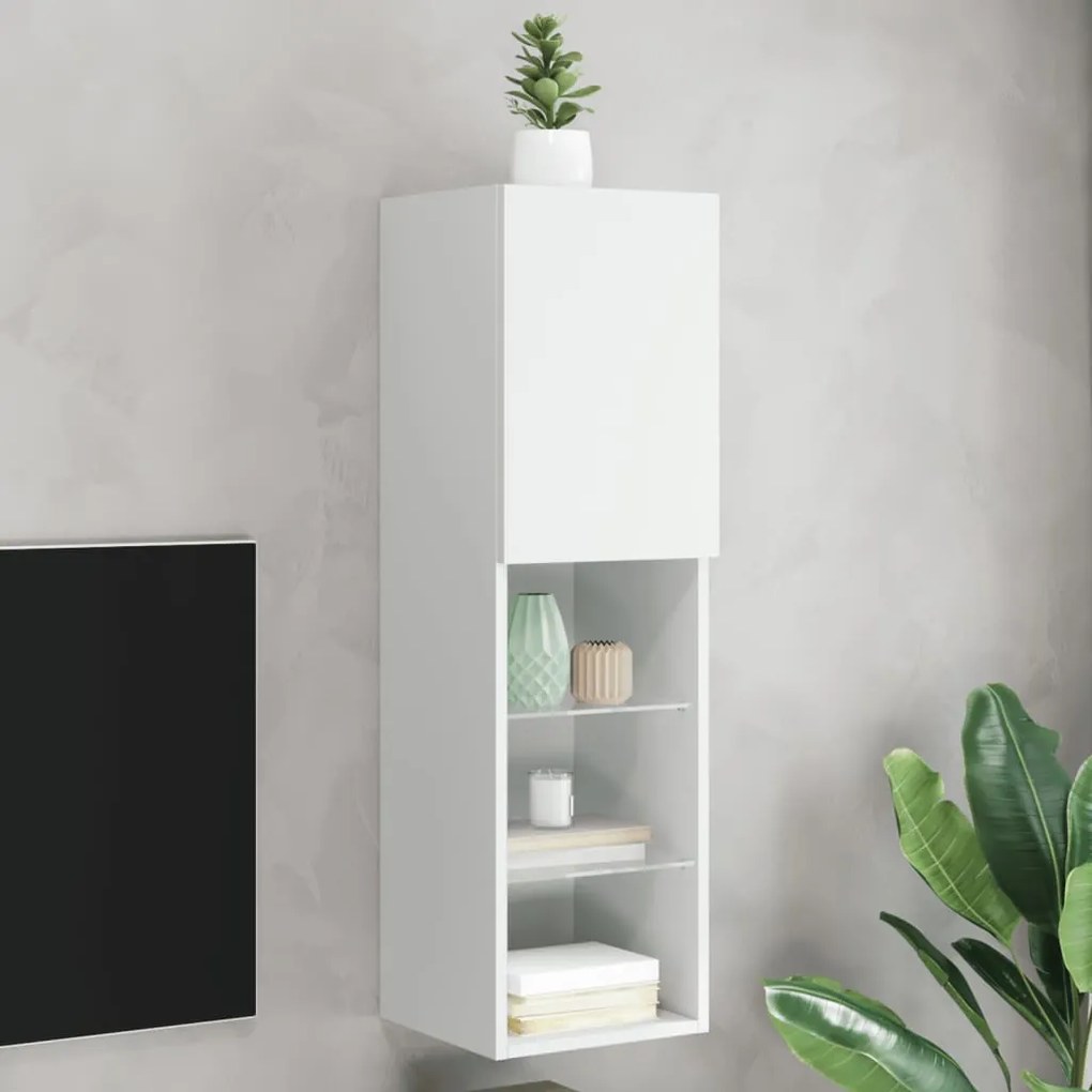 Mobile Tv Con Luci Led Bianco 30,5x30x102 Cm /