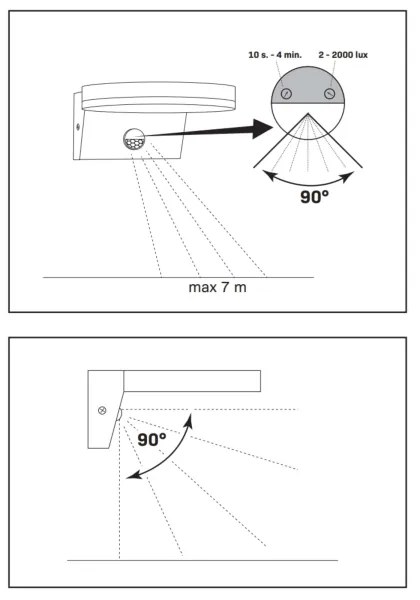 LED Applique da esterno con sensore TESA LED/10W/230V IP54 nero