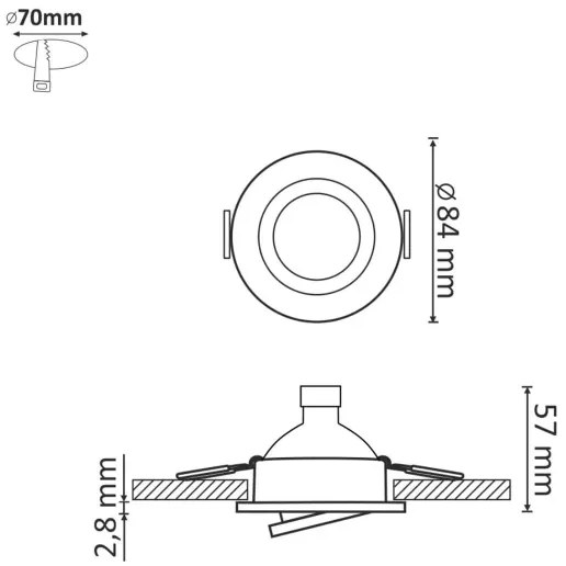 Lampada LED da incasso SOLE OLAL 1xGU10/3,5W/230V 3000K diametro 8,4 cm oro