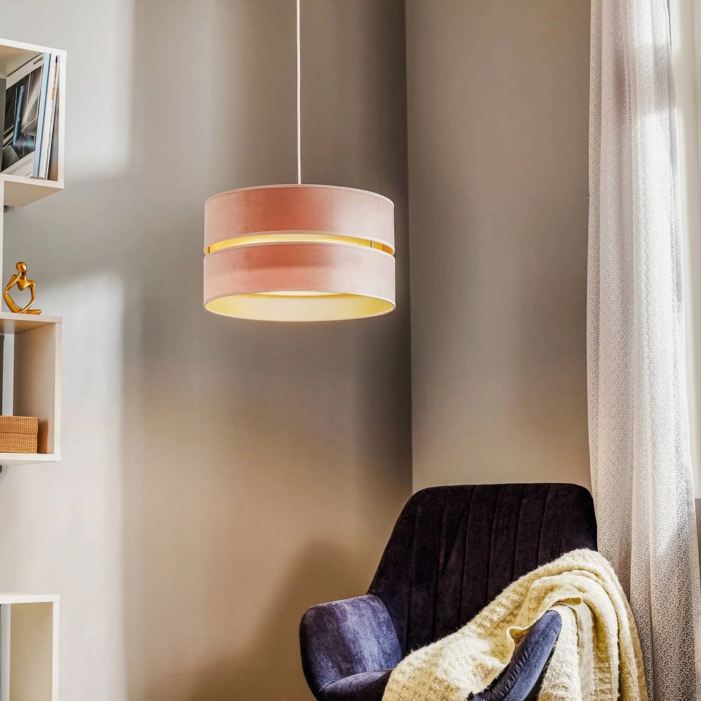 Duolla Lampada a sospensione Golden Duo Ø 40 cm rosa chiaro/oro