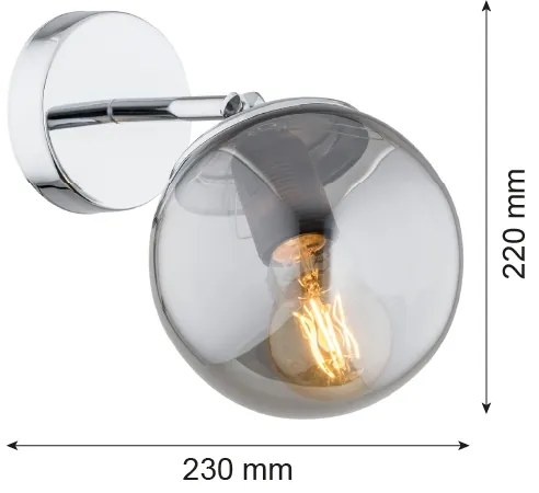 Argon 3989 - Applique SATELITE 1xE27/15W/230V cromo lucido/grigio