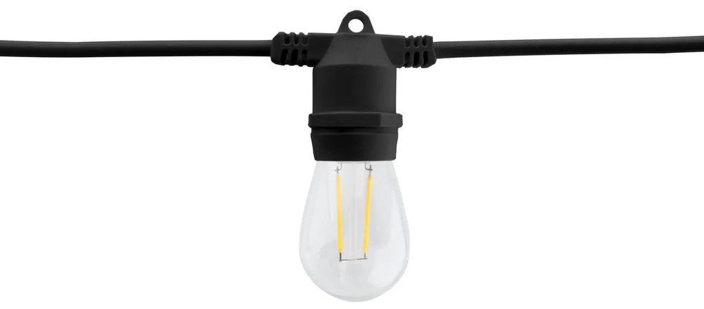 Catenaria da 10m IP65 con 10 Portalampada E27 Nero