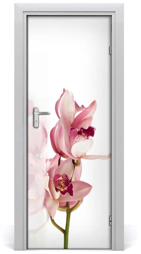 Adesivo per porta interna Orchidea rosa 75x205 cm