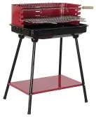 Barbecue a Carbone con Gambe DKD Home Decor Rosso Nero Acciaio 53 x 37 x 80 cm (53 x 37 x 80 cm)